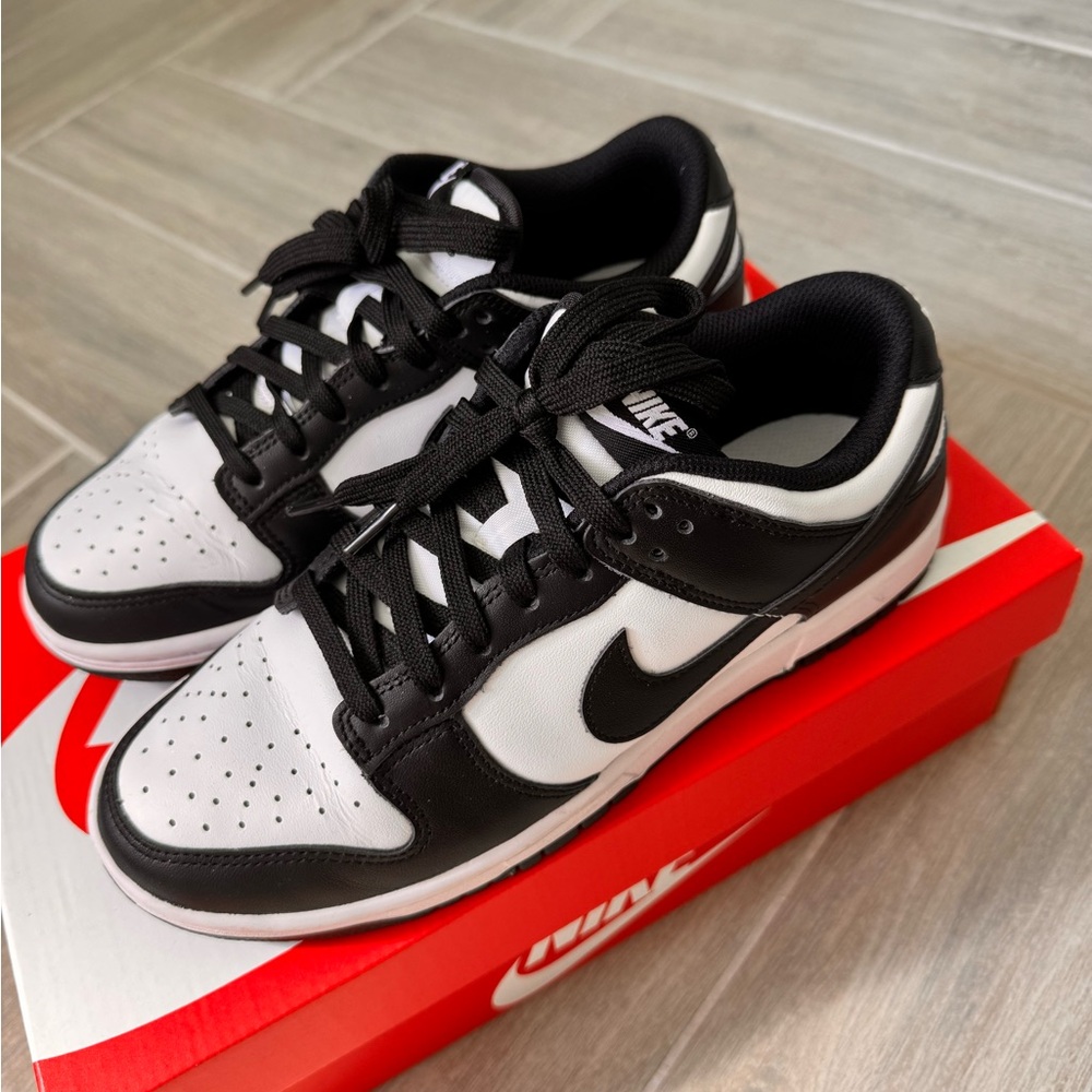 Nike Black and White Dunk Low Sneakers